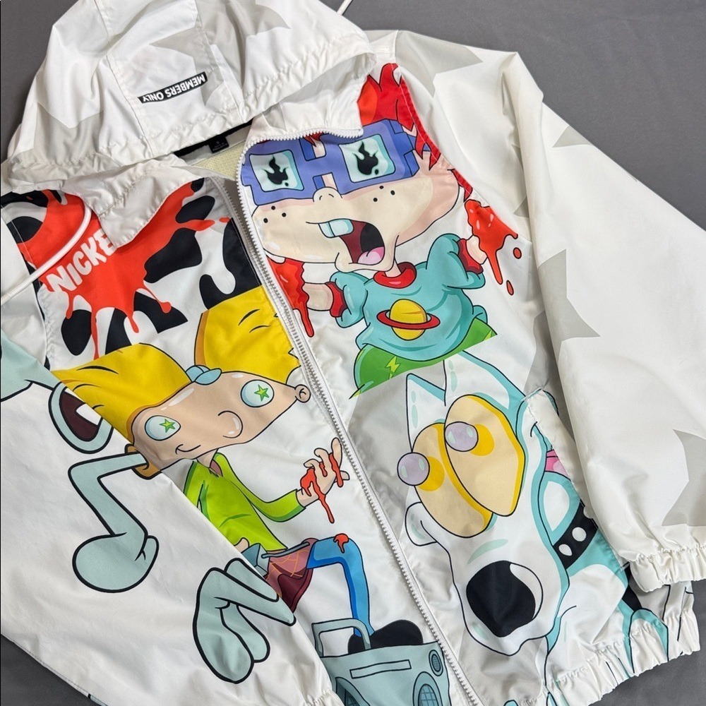 Members‎ Only x Nickelodeon Unisex Y2K Windbreaker Jacket Size S